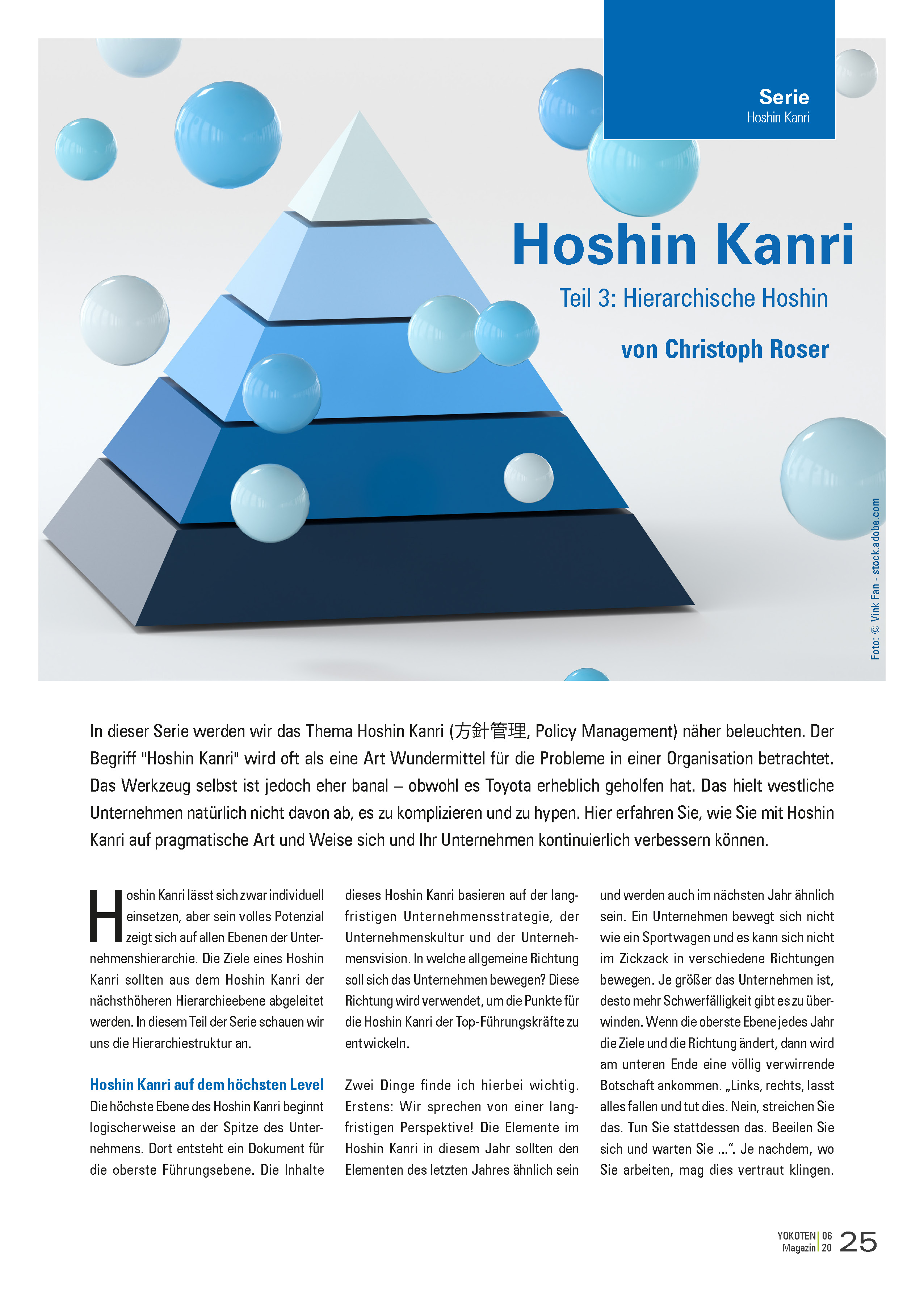 Hoshin Kanri - Artikel aus Fachmagazin YOKOTEN 2020-06