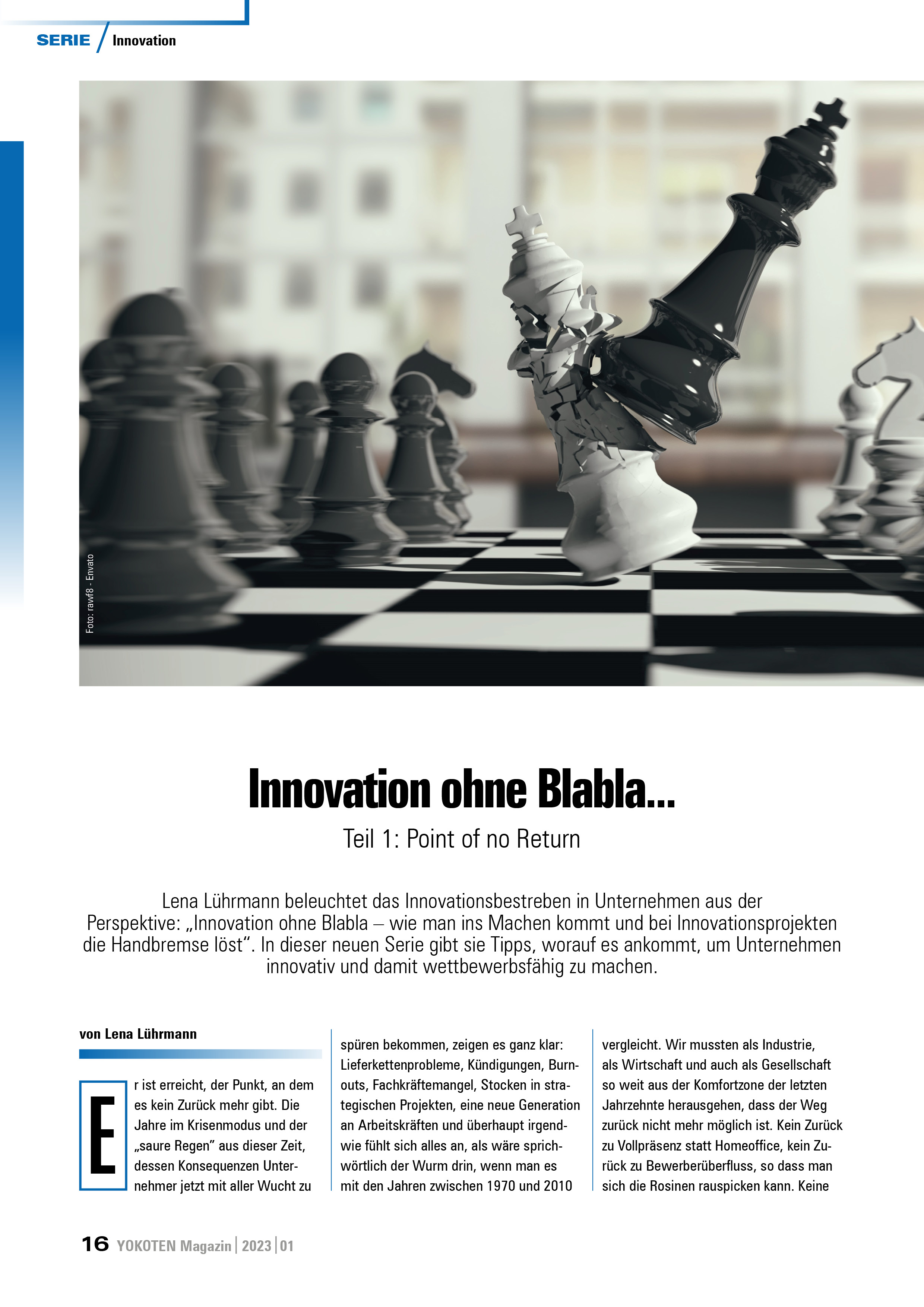 Innovation ohne Blabla... - Teil 1 - Artikel aus Fachmagazin YOKOTEN 2023-01