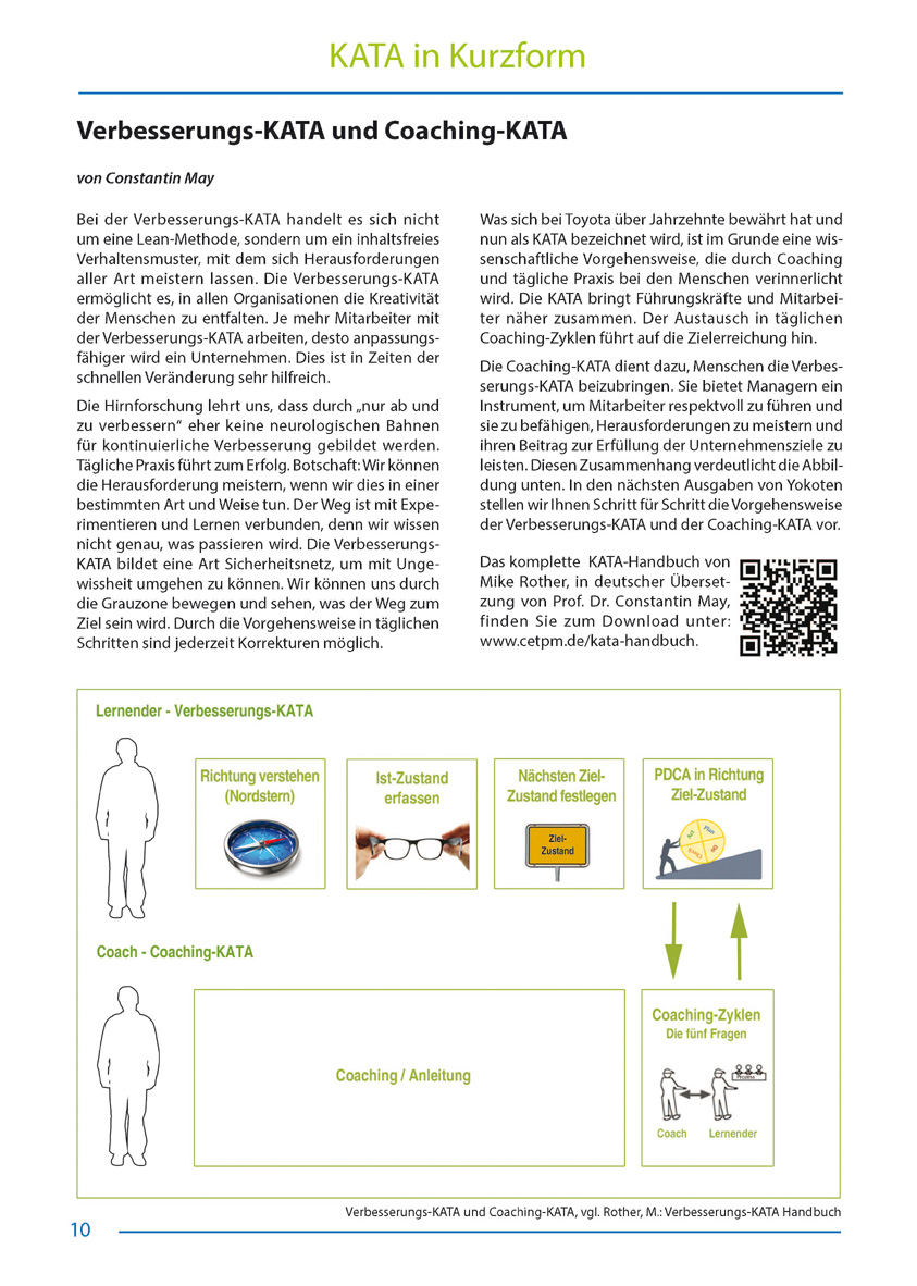 Verbesserungs-KATA und Coaching-KATA  - Artikel aus Fachmagazin YOKOTEN 2013-01