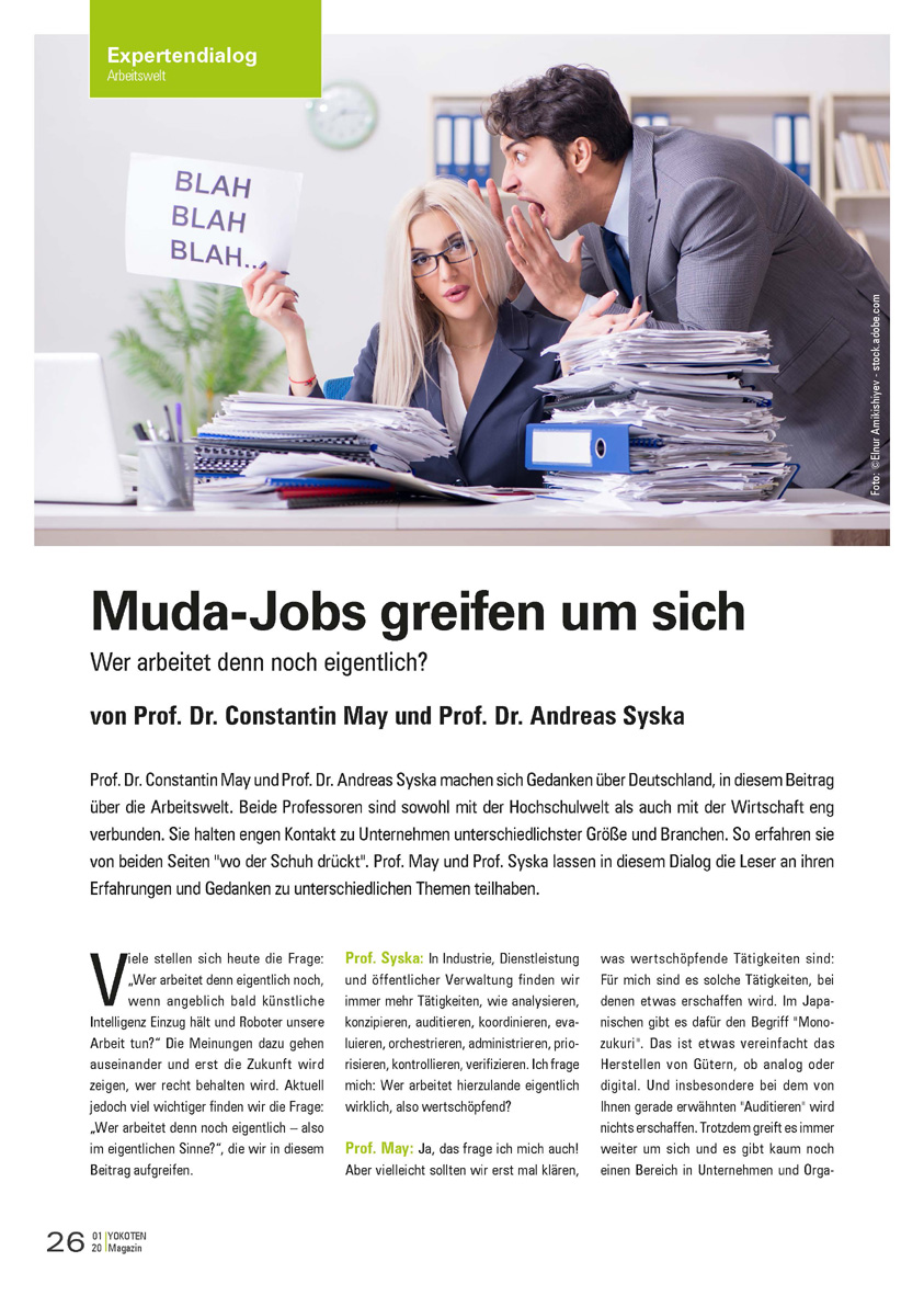 YOKOTEN-Artikel: Muda-Jobs greifen um sich
