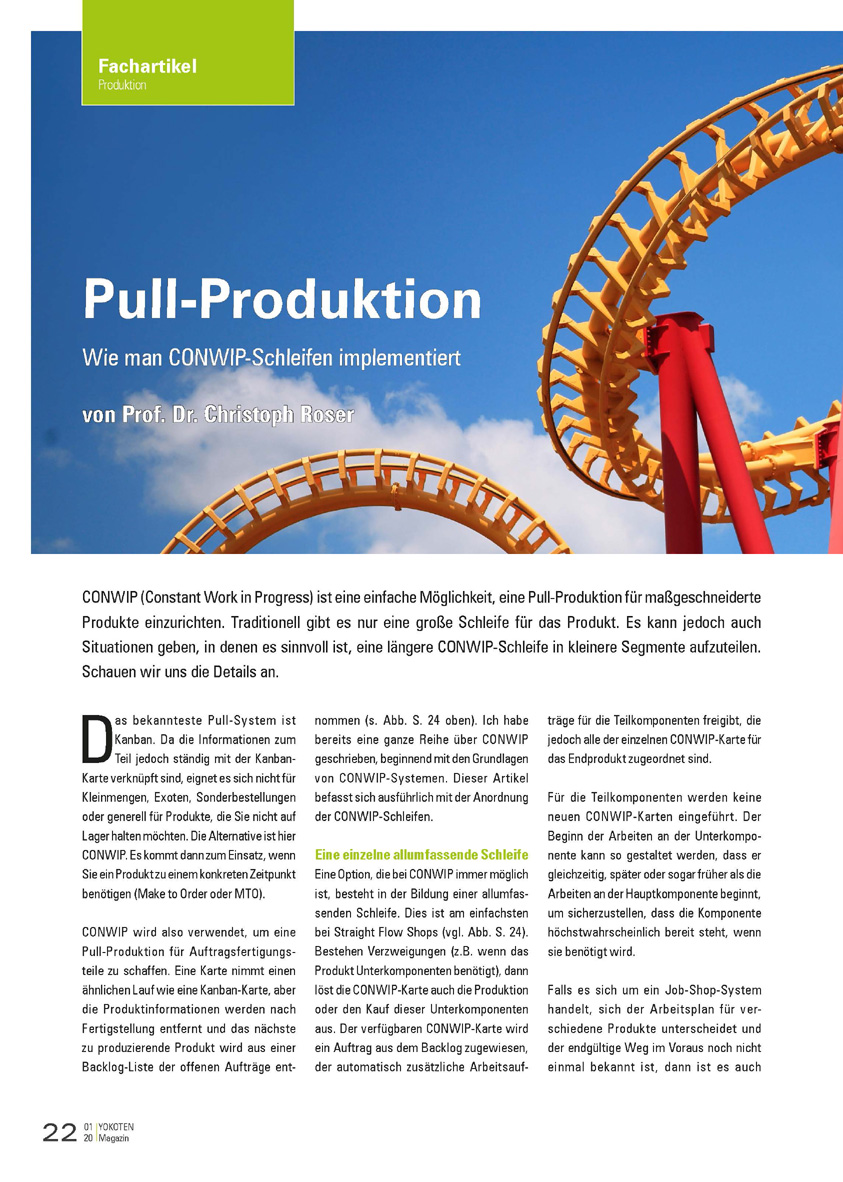 Pull-Produktion - Artikel aus Fachmagazin YOKOTEN 2020-01