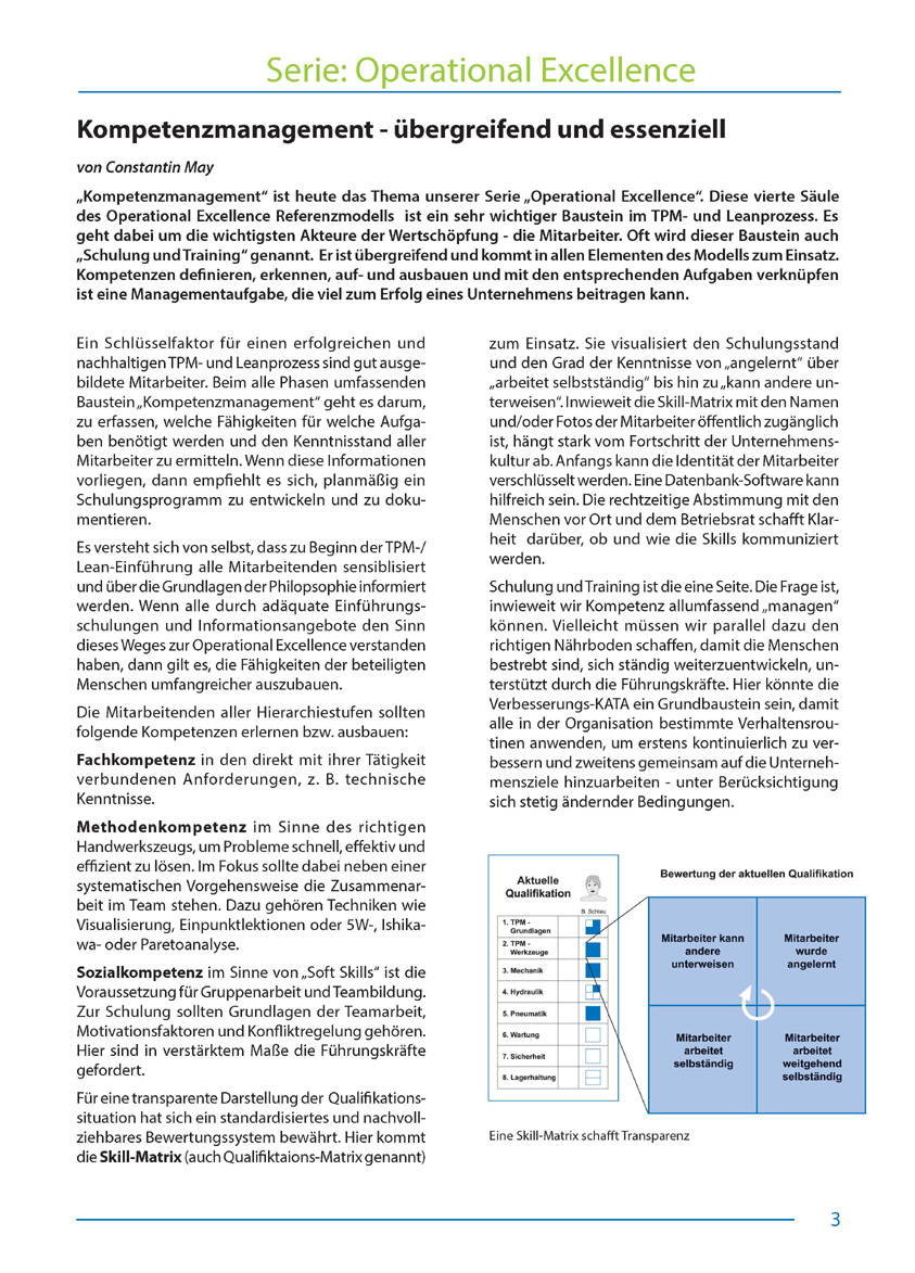 Operational Excellence - Artikel aus Fachmagazin YOKOTEN 2013-02