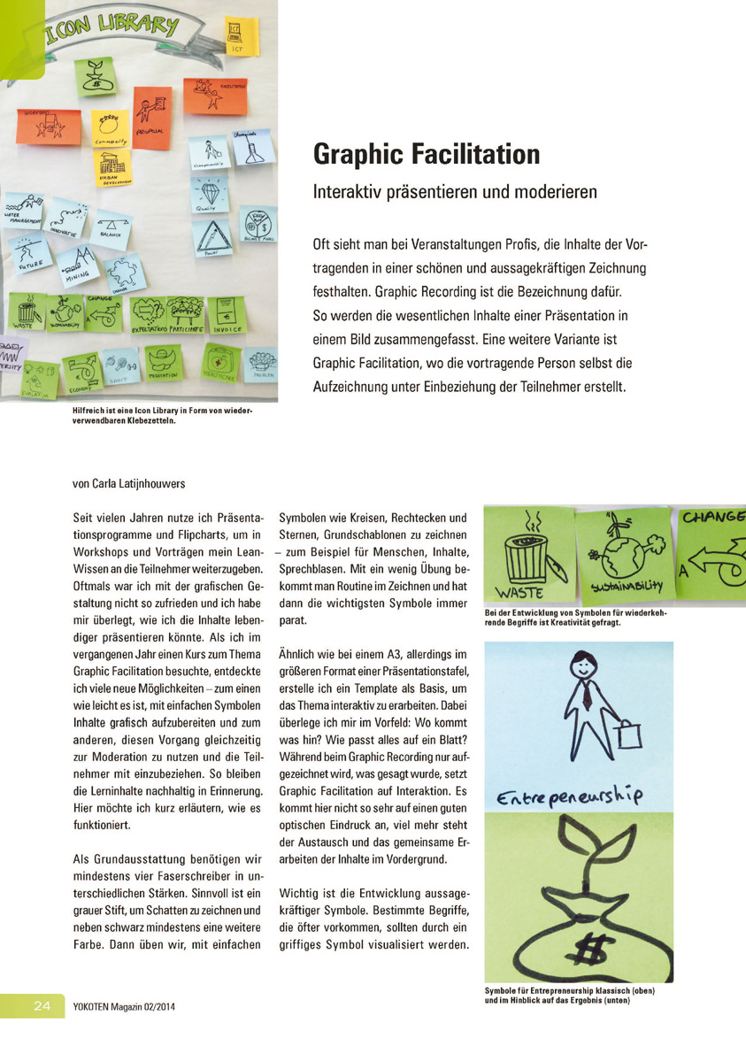 Graphic Facilitation - Artikel aus Fachmagazin YOKOTEN 2014-02