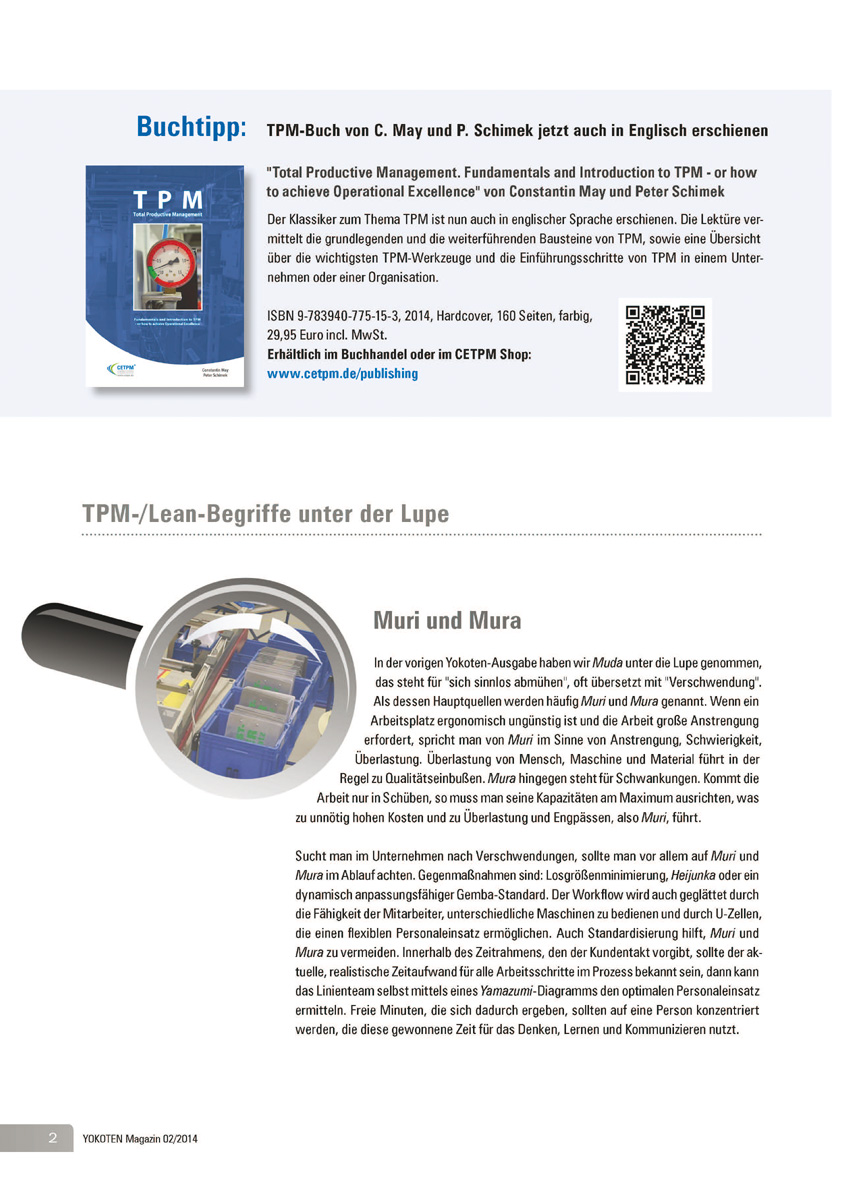 TPM-/Lean-Begriffe unter der Lupe - Artikel aus Fachmagazin YOKOTEN 2014-02