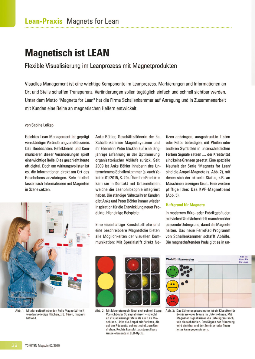 Magnetisch ist LEAN - Artikel aus Fachmagazin YOKOTEN 2015-02
