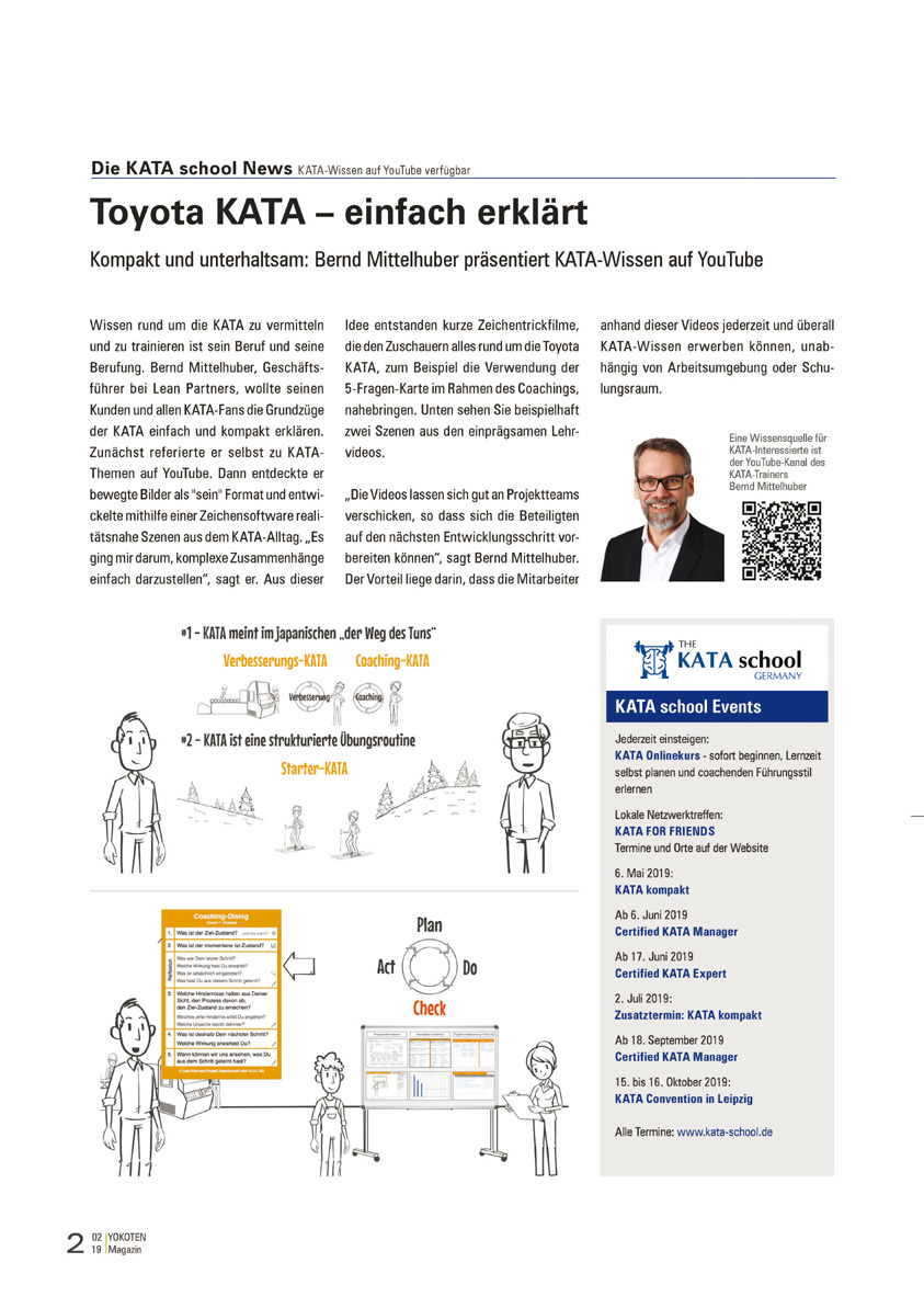 Toyota KATA – einfach erklärt - Artikel aus Fachmagazin YOKOTEN 2019-02