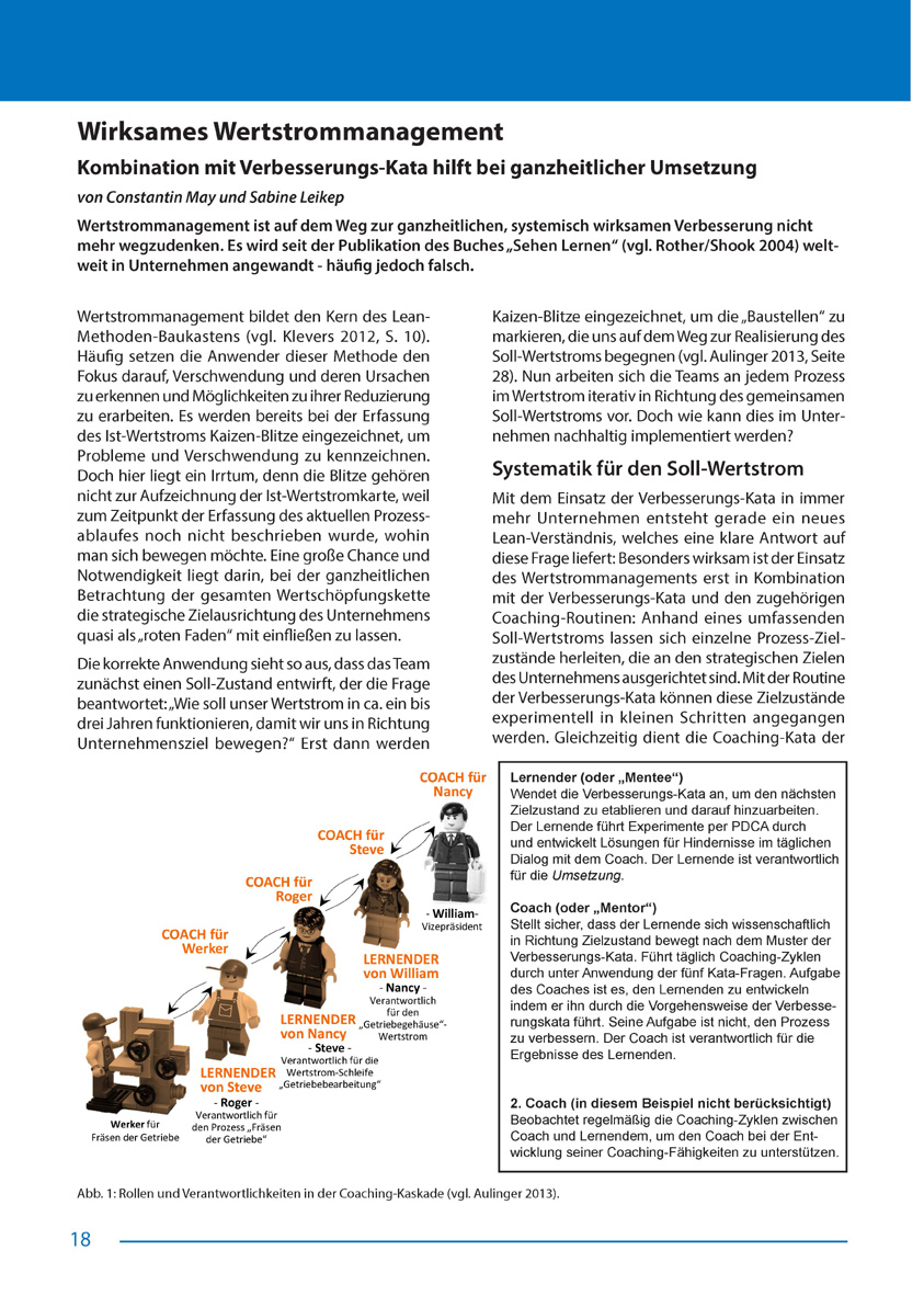 Wirksames Wertstrommanagement - Artikel aus Fachmagazin YOKOTEN 2013-03