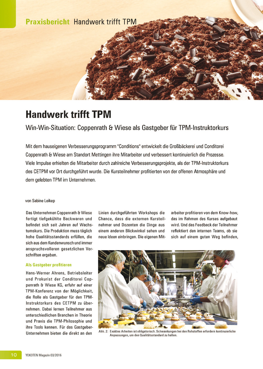 Handwerk trifft TPM  - Artikel aus Fachmagazin YOKOTEN 2016-03