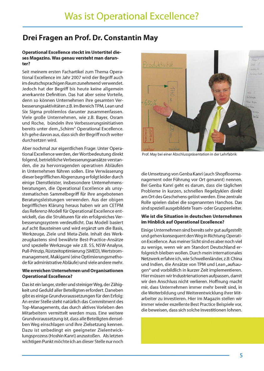 Drei Fragen an Prof. Dr. Constantin May - Artikel aus Fachmagazin YOKOTEN 2012-04
