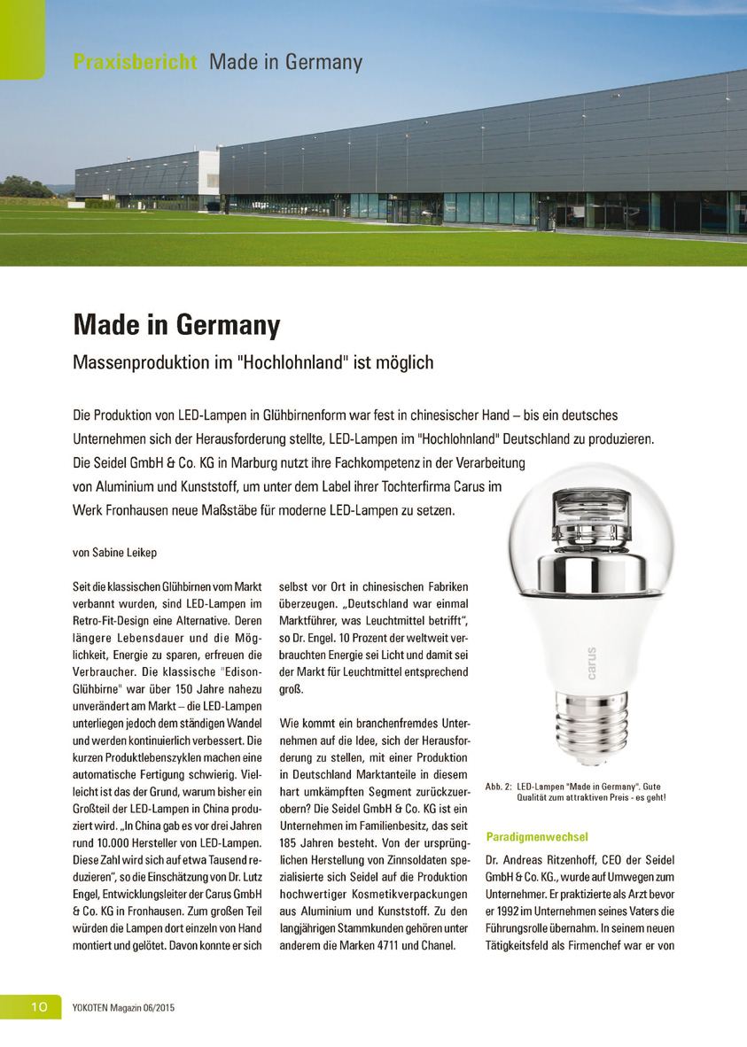 Made in Germany  - Artikel aus Fachmagazin YOKOTEN 2015-06
