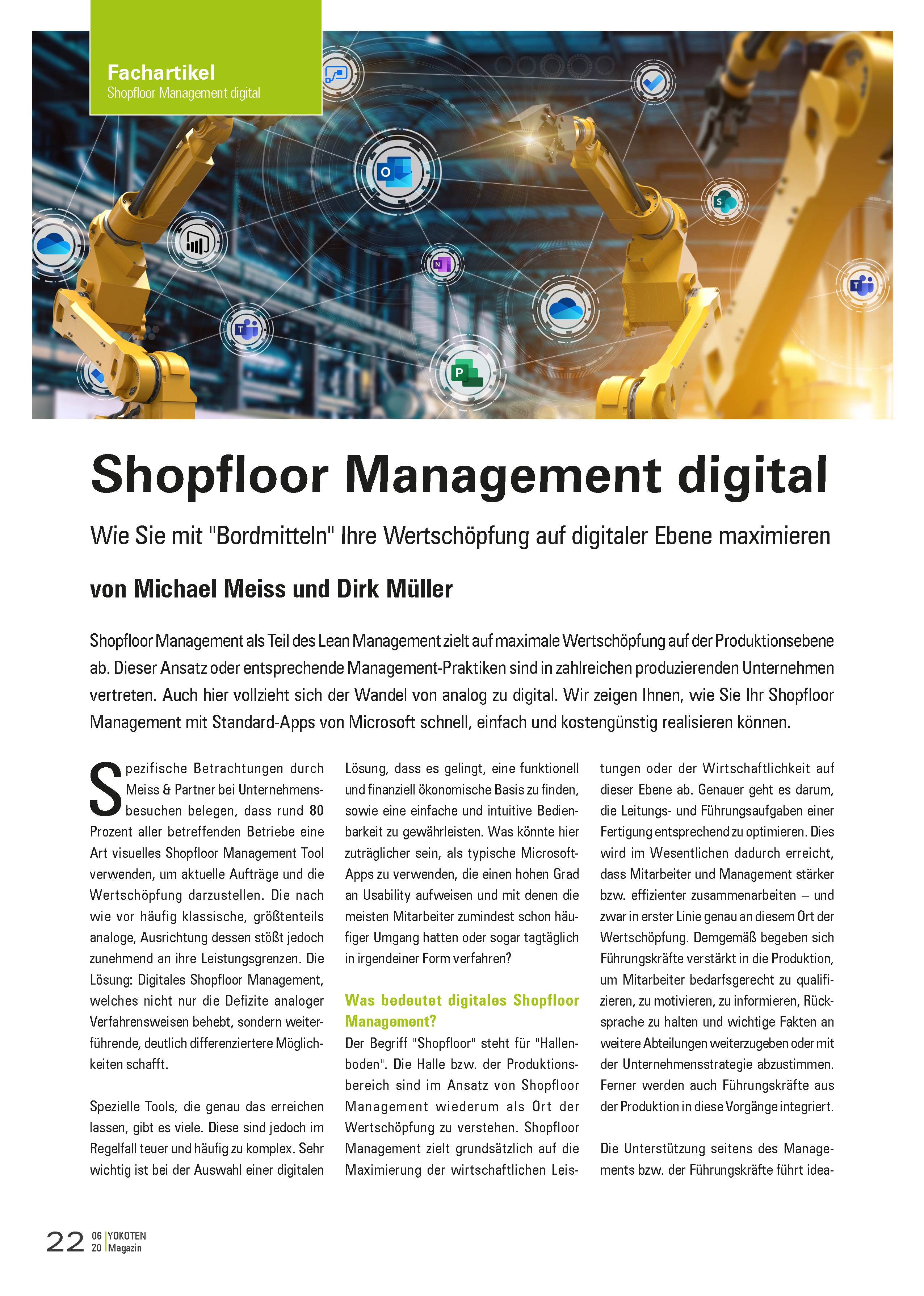 Shopfloor Management digital - Artikel aus Fachmagazin YOKOTEN 2020-06