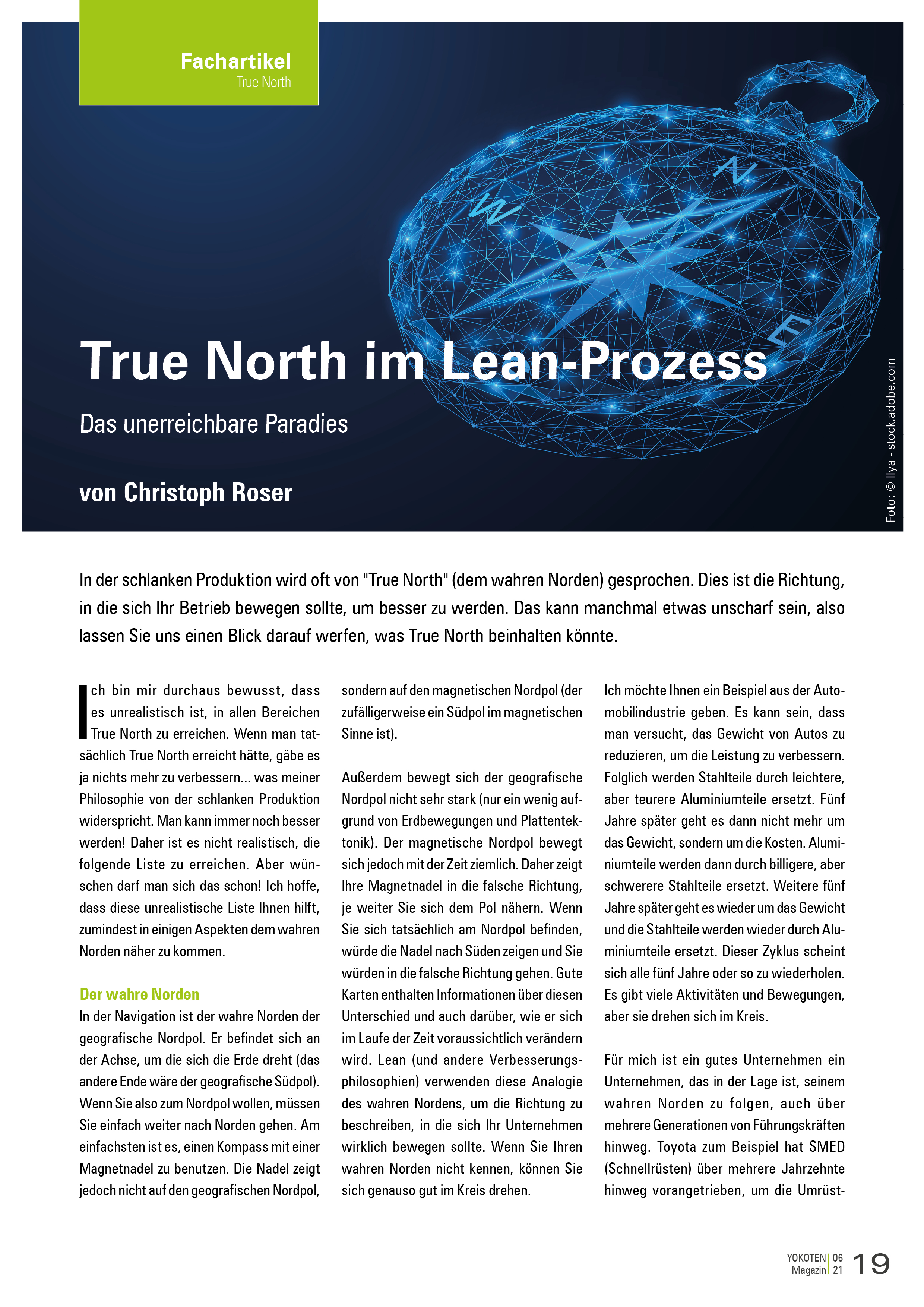 True North im Lean-Prozess - Artikel aus Fachmagazin YOKOTEN 2021-06