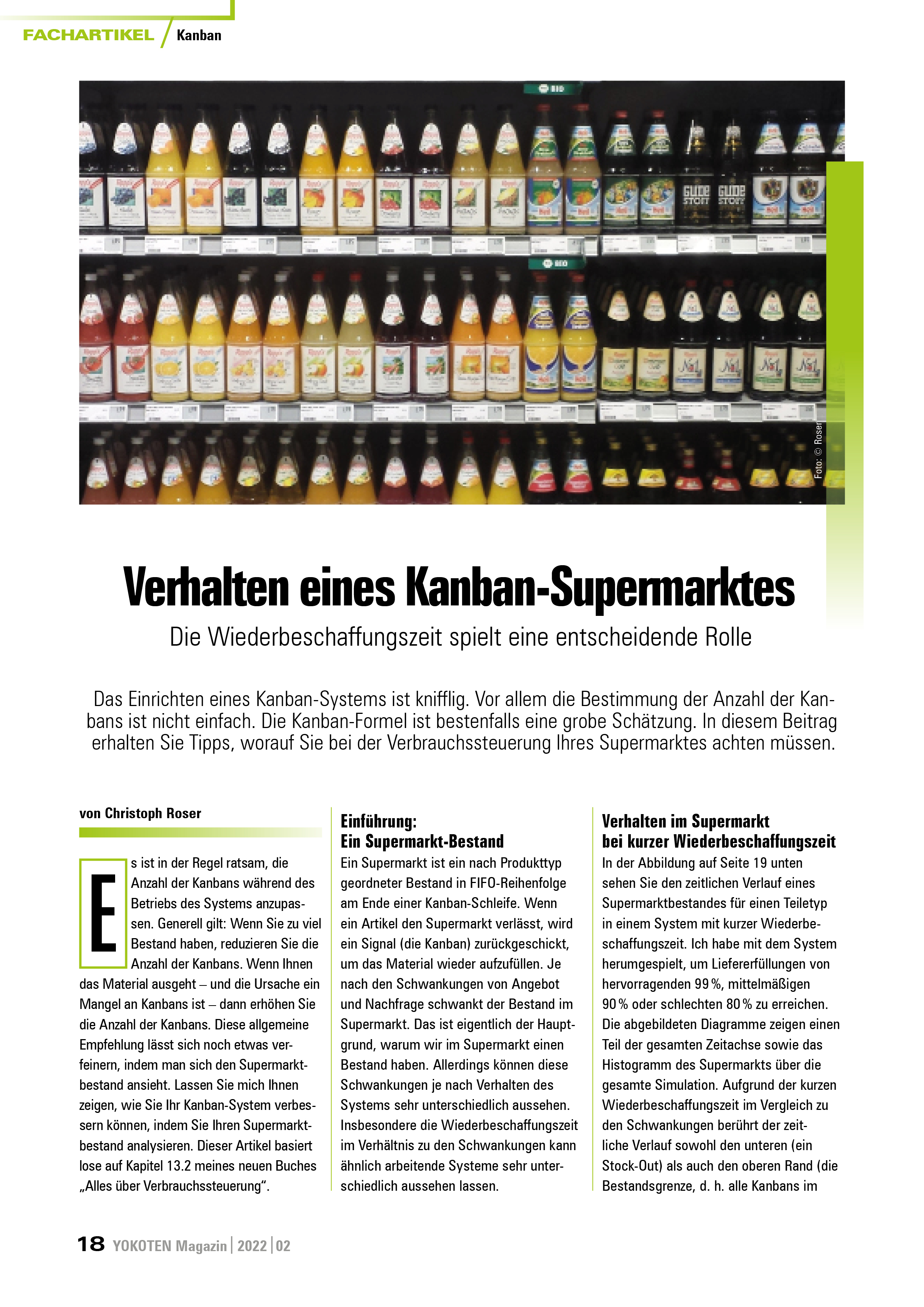 Verhalten eines Kanban-Supermarktes - Artikel aus Fachmagazin YOKOTEN 2022-02