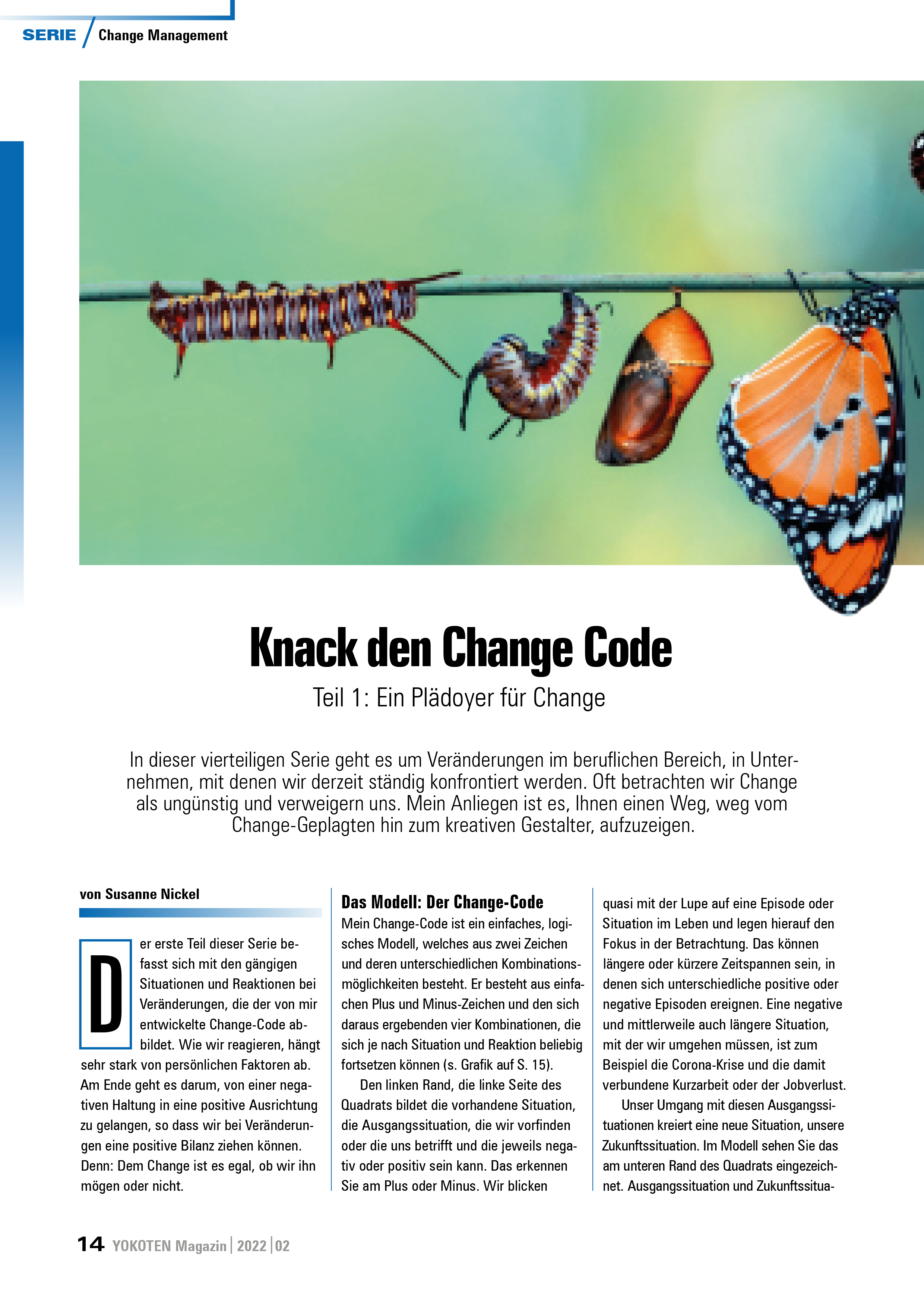 Knack den Change Code - Artikel aus Fachmagazin YOKOTEN 2022-02