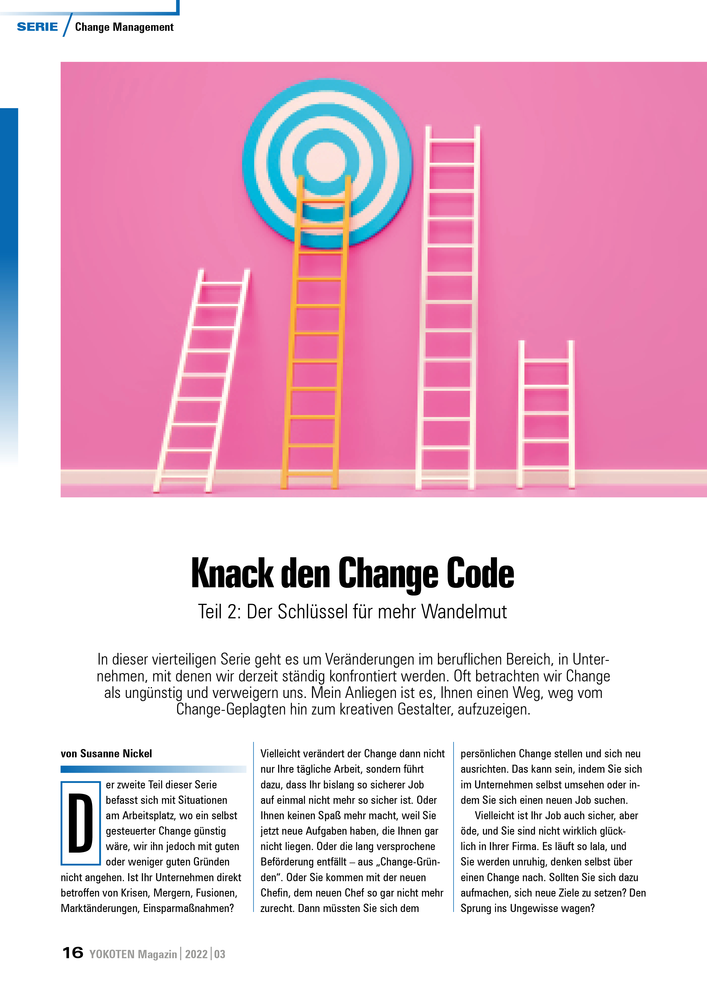 Knack den Change Code - Artikel aus Fachmagazin YOKOTEN 2022-03