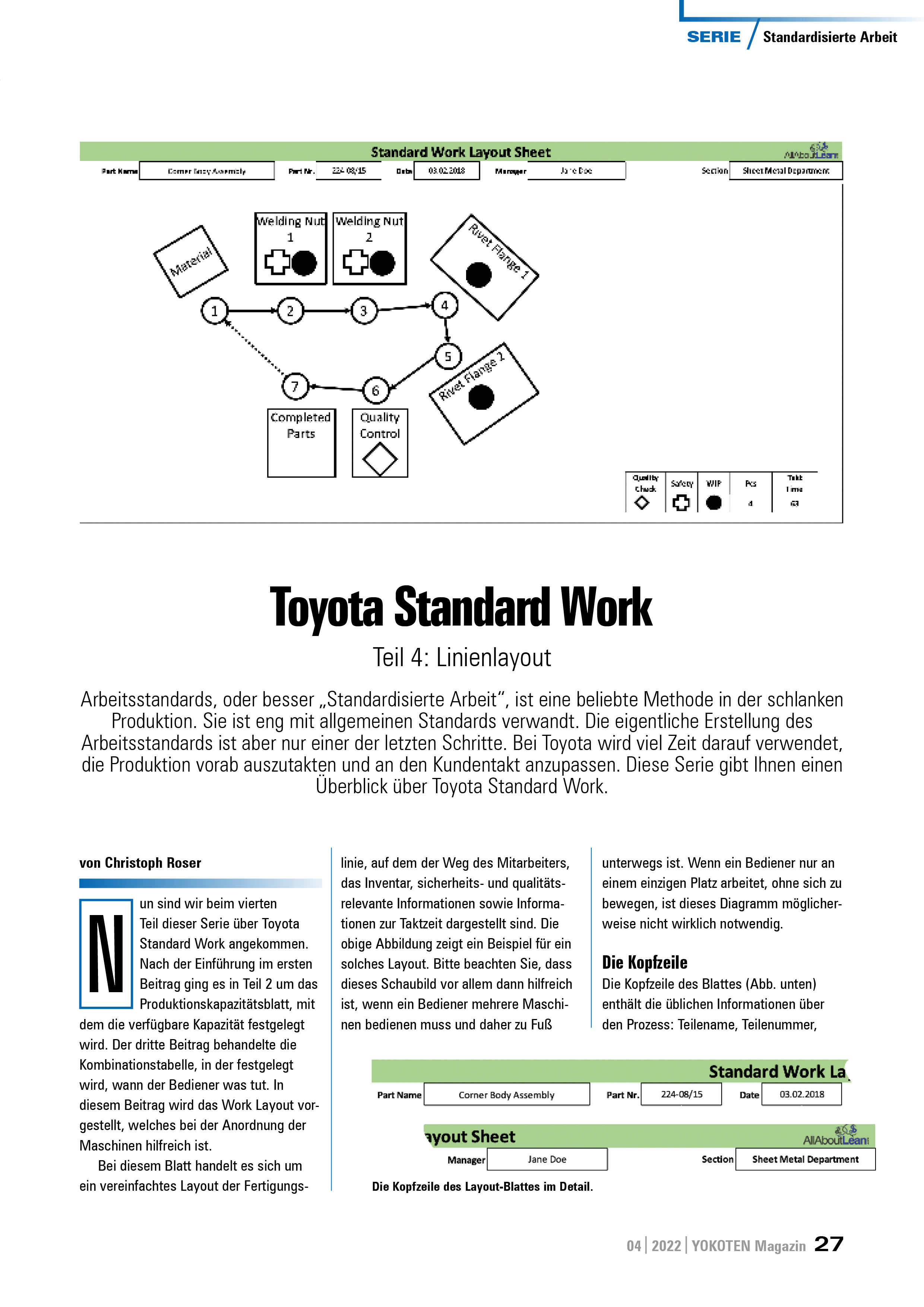 Toyota Standard Work - Teil 4 - Artikel aus Fachmagazin YOKOTEN 2022-04