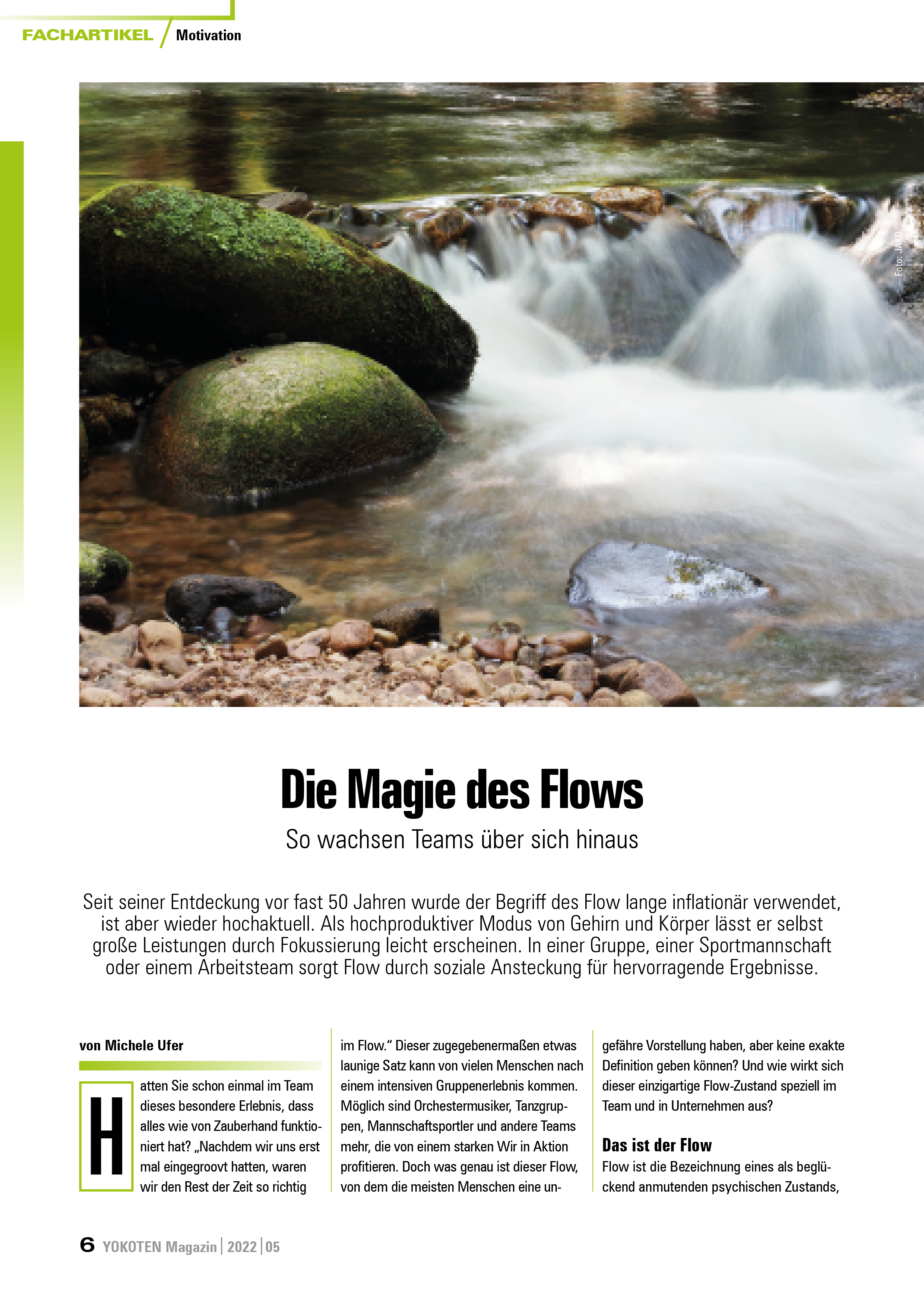 Die Magie des Flows - Artikel aus Fachmagazin YOKOTEN 2022-05