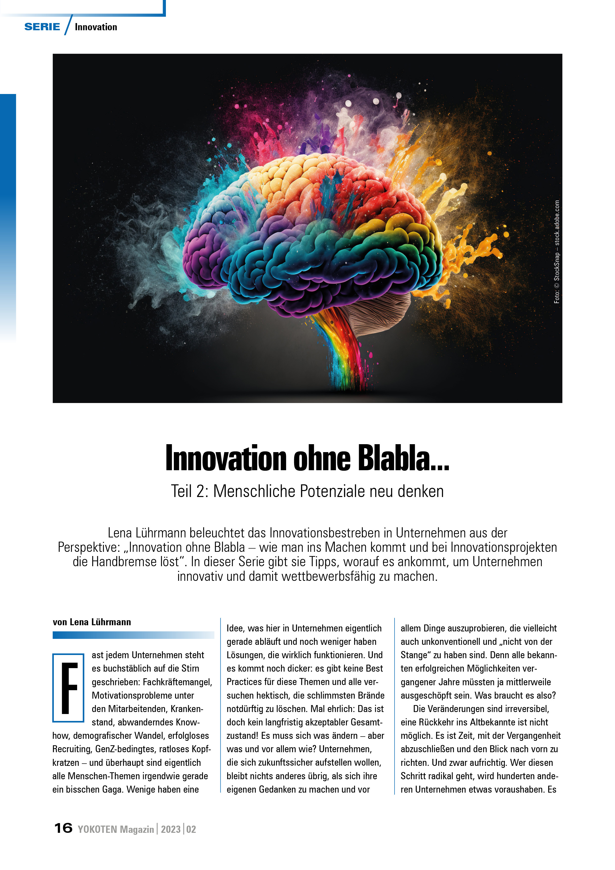Innovation ohne Blabla... - Teil 2 - Artikel aus Fachmagazin YOKOTEN 2023-02